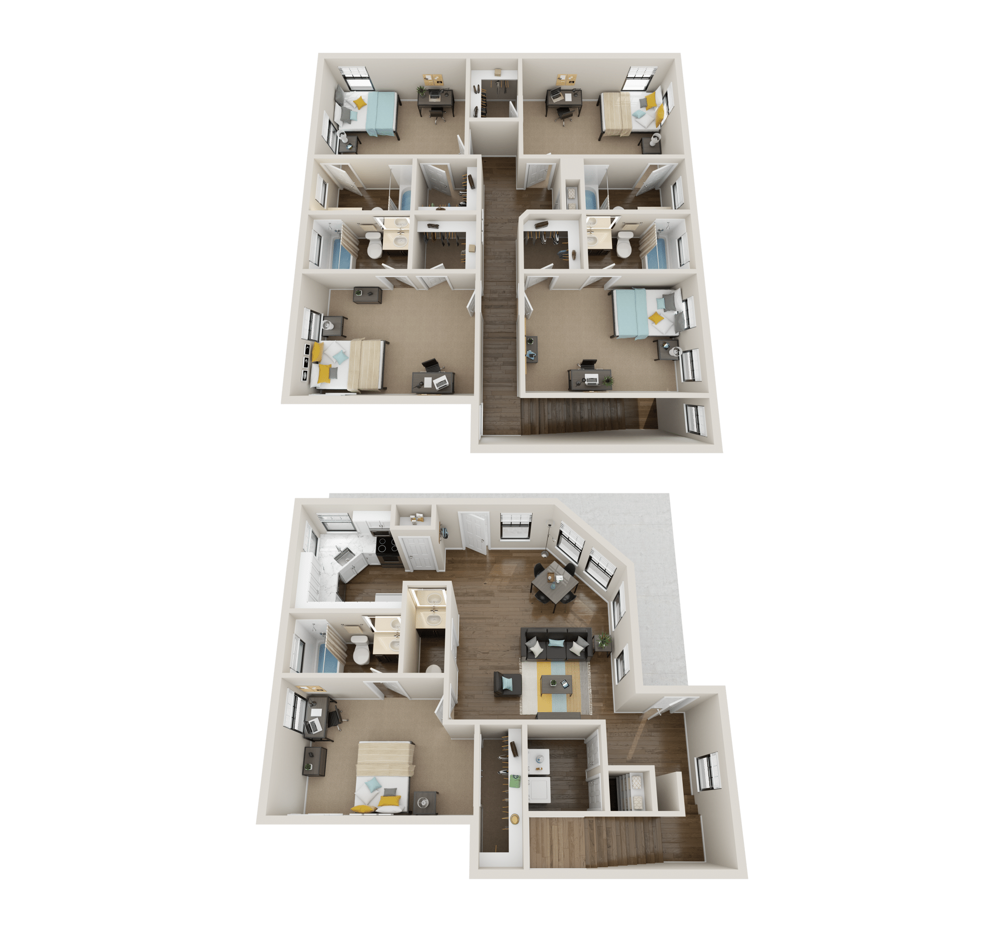 5x5.5 corner premium floor plan collective at clemson off campus apartments